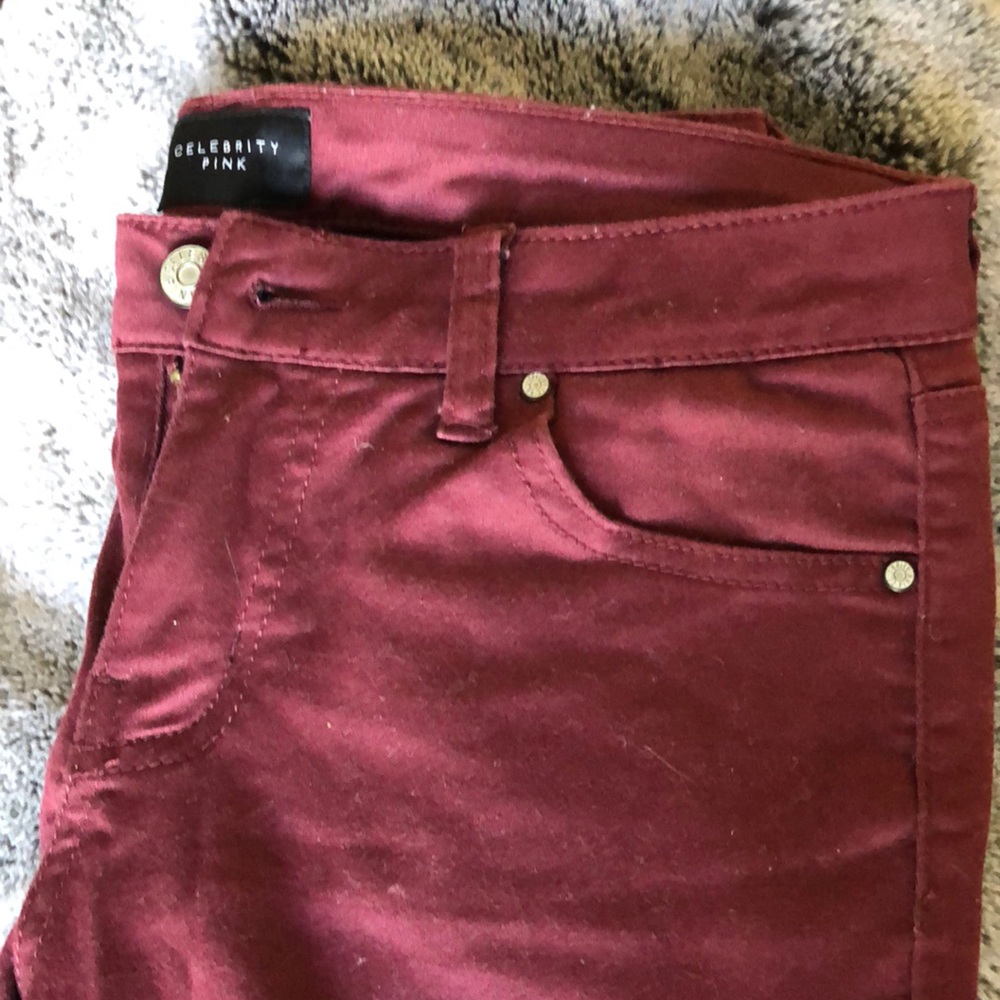 maroon pants